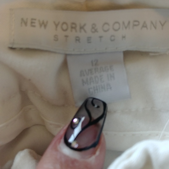 Cream colored, lined slacks - Picture 2 of 3